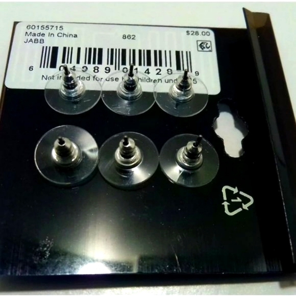 Anne Klein Silver & White Zirconia Stud Earrings Bundle Set - Picture 3 of 3